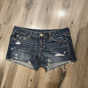 Y2k American Eagle Outfitters Lowrise Distressed Blue Jean Shorts